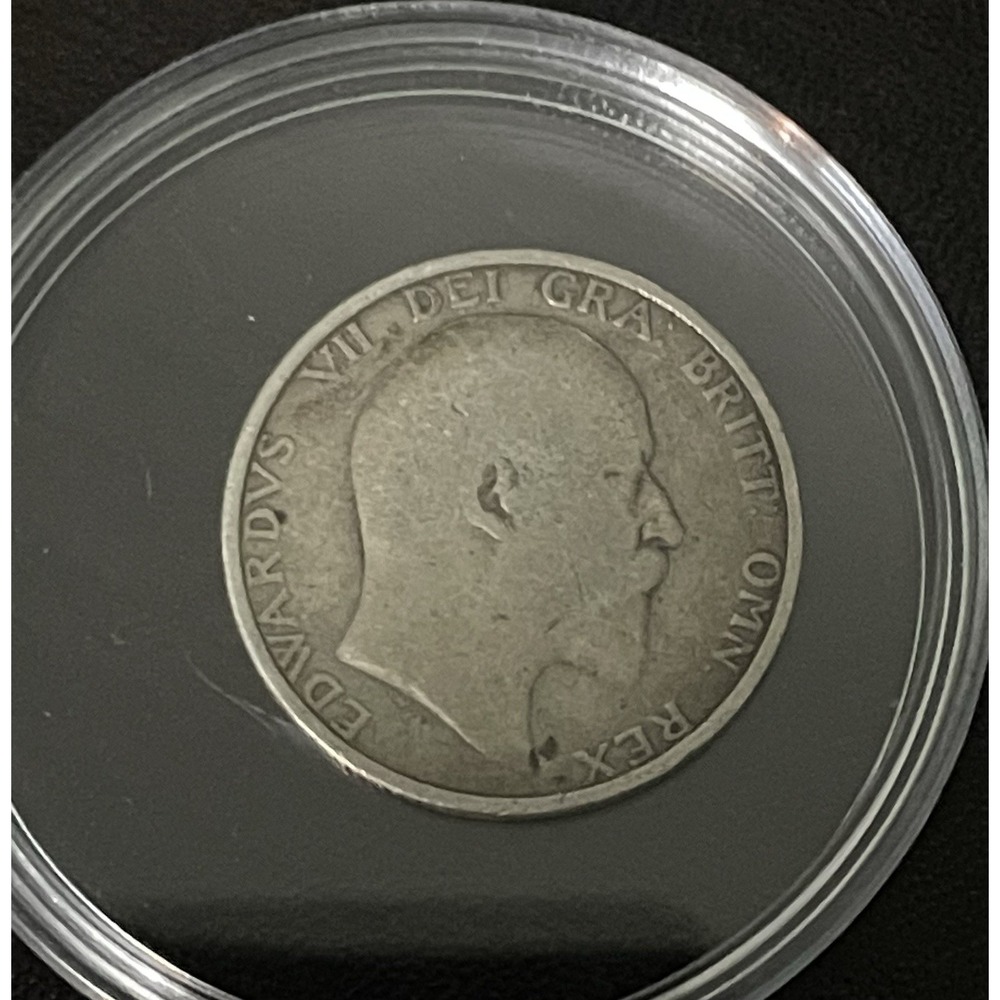 1906 Great Britain One Shilling King Edward VII .925 Silver Coin